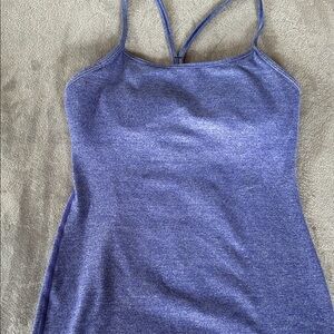 Women's Blue Heathered Strappy Tank Top